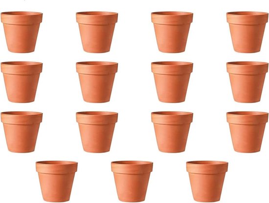 Mini-bloempot terracotta - herbruikbare plantenpot - 15 stuks - 5,5 x 5 cm