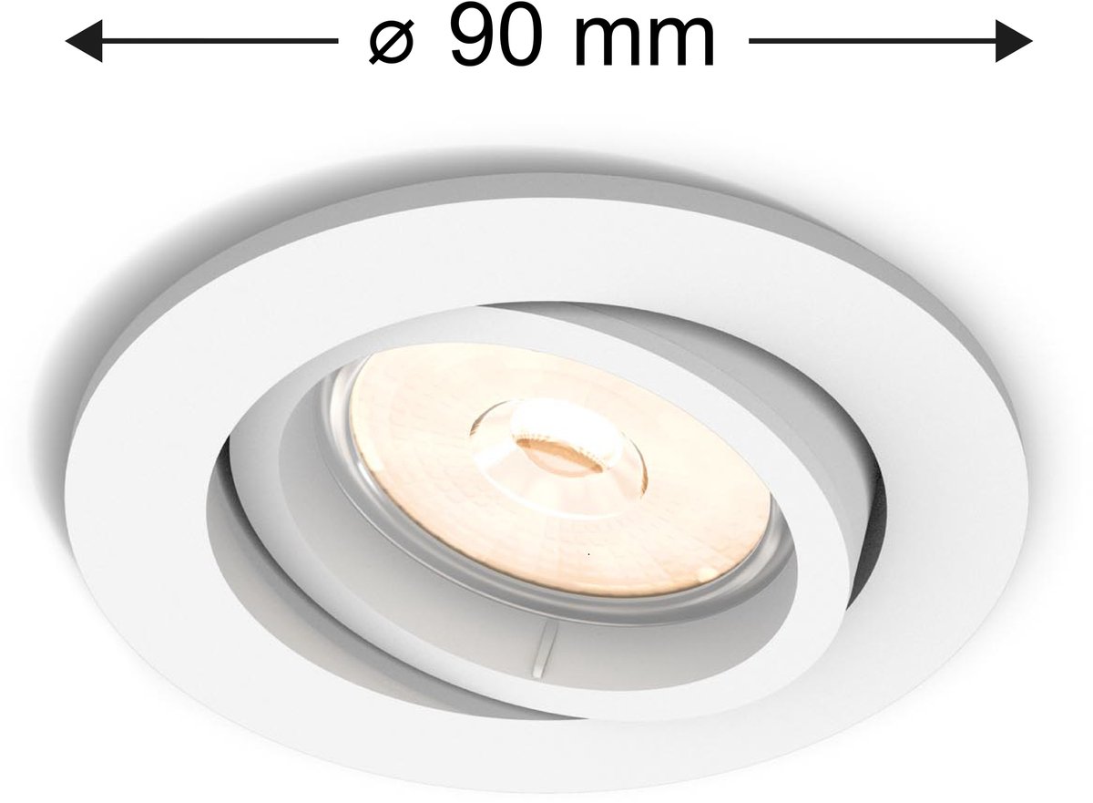 Philips Donegal Inbouwspot, 3 stuks, fitting GU10, rond, wit