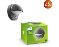 Philips LED Philips June buitenwandlamp met sensor - antraciet