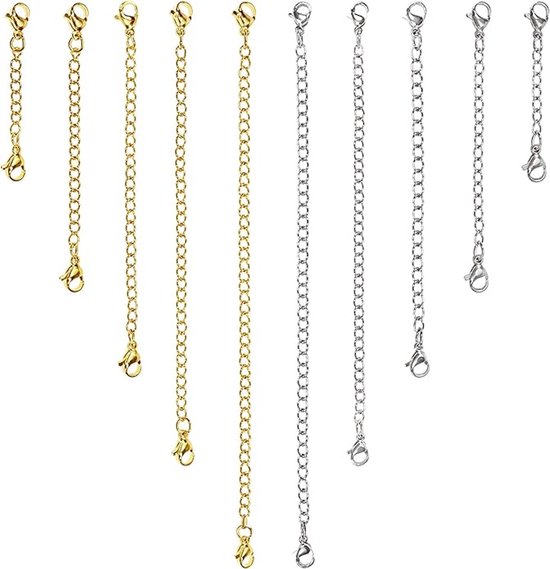 ALEXCRAFT Kettingverlenging 925 sterlingzilver, choker, armband, verlenging voor het maken van sieraden (2,5 cm, 5 cm, 7,5 cm), 3 stuks