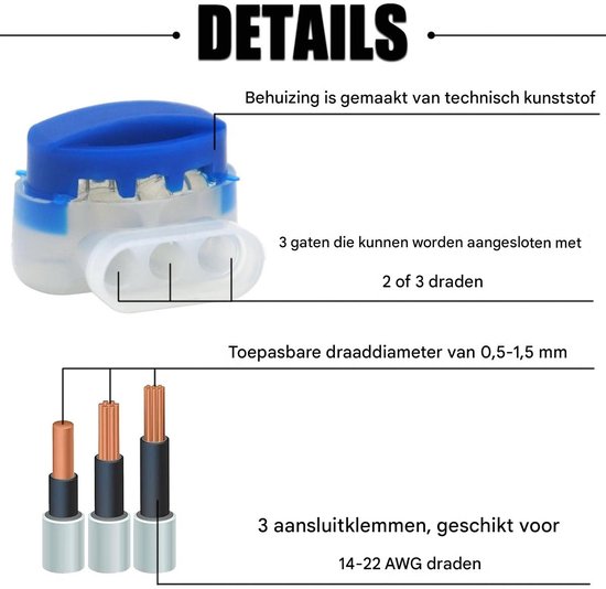 Kabelverbinder waterdicht - Gel connector - Kabelverbinder - Perimeterdraadconnector - draadverbinder voor robotmaaier perimeterdraad - perimeterdraad - begrenzingsdraad - model 314 - 15 stuks van Merkloos	 — afbeelding 5