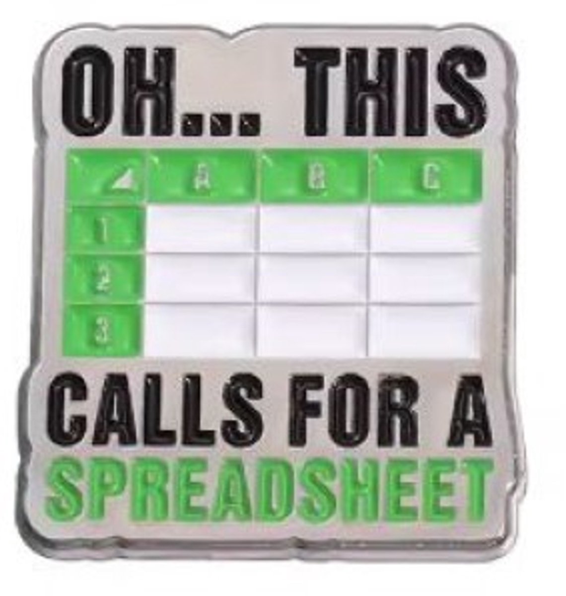 Pin Broche - enamel pin - kledingspeld - Excel spreadsheet