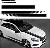 Lot de 5 bandes autocollantes universelles pour capot de voiture, pour modification de véhicule, pour voitures de course (noir)