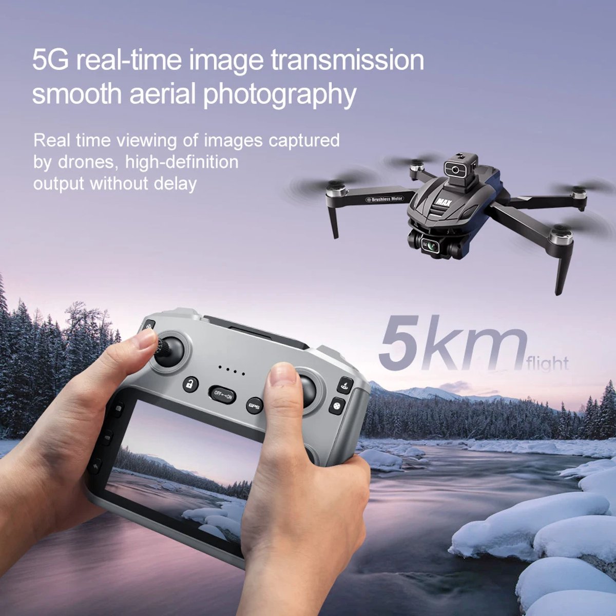 V168 Pro MAX GPS-drone 8K Professionele HD-camera 5G WIFI FPV 360 ° Obstakel vermijden borstelloze RC Quadcopter met groot scherm – foto 6