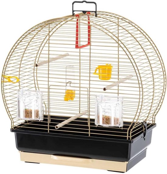 Parkietenkooi Metaal Vogelkooi 2 Kanaries Parkieten Vinken Inclusief Accessoires Roterende Voerbakken Zitstokken 44.5 x 25 x h 45.5 cm