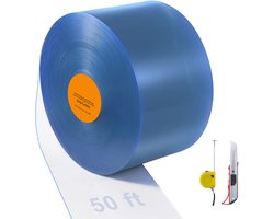 Strokengordijn, 15 M Lang X 20 cm Breed X 2 cm Dik, Transparant, Glad Pvc Strokengordijn Grote Rol, Kunststof Deurstroken voor Supermarktdeu