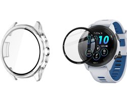 Strap-it Hard Case (Transparant) + Screenprotector - Geschikt voor Garmin Forerunner 165 - Beschermende Hoes - Schermbeschermer - Duurzame Bescherming & Krasbestendigheid - Bundel