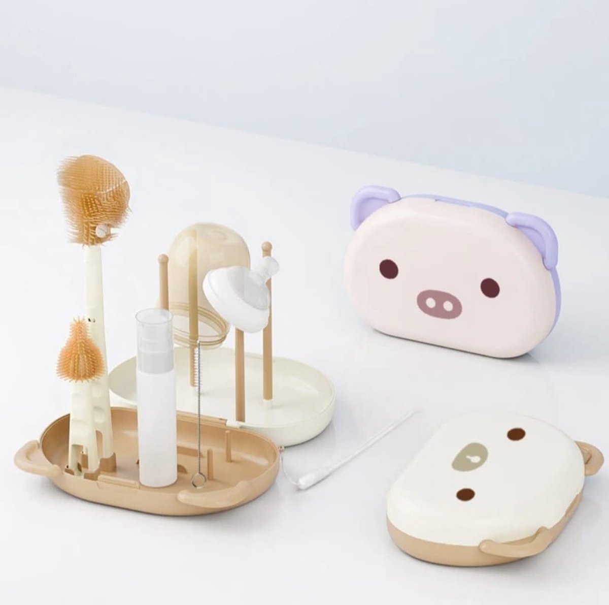 Goedkoopste Flessendroogrek en schoonmaak set om mee te nemen Lalieloe - Afdruiprek Babyflessen - Drying rack - Flessendroogrek Baby