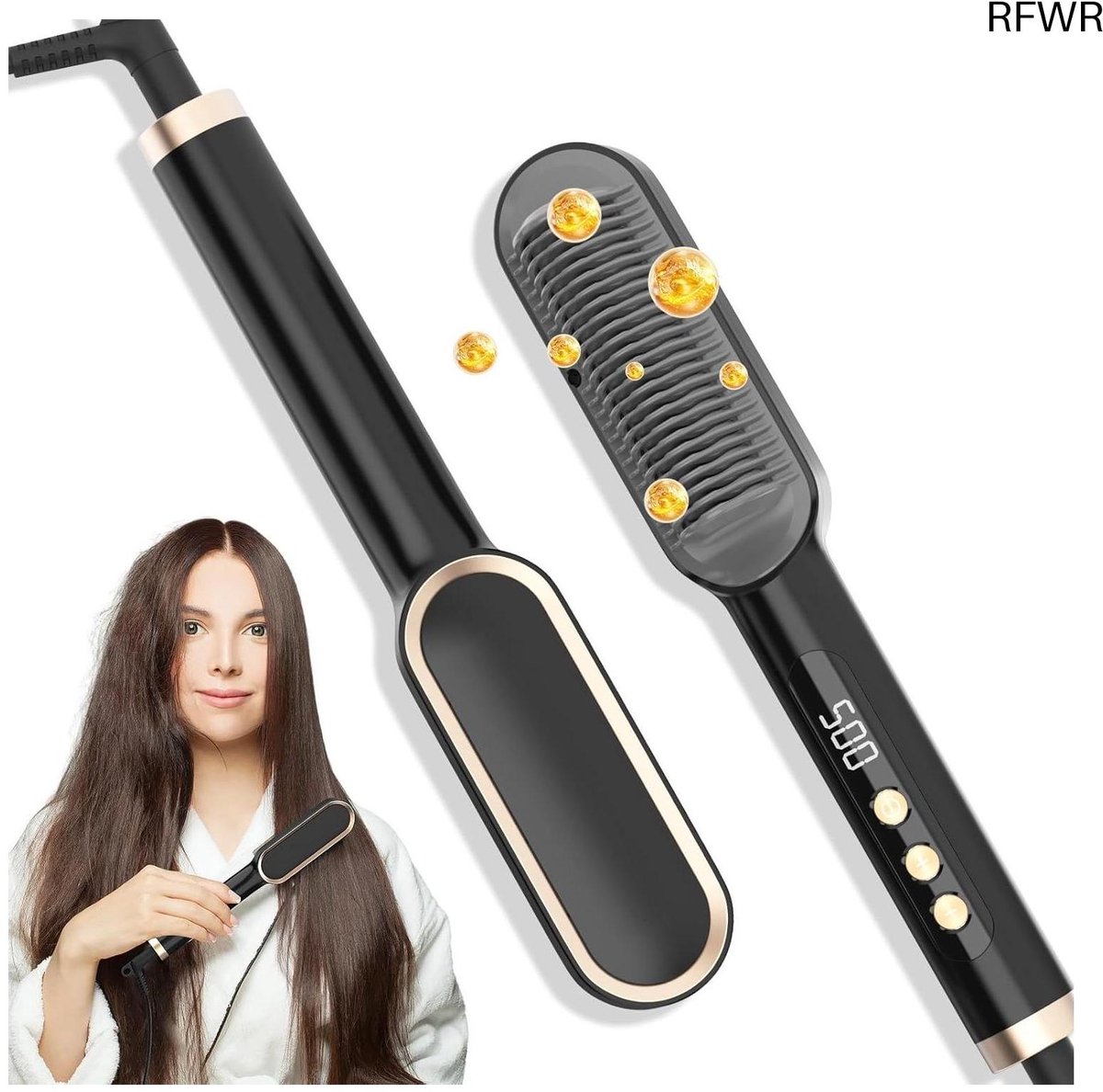 RFWR® Haar Stijltang Kam met 9 Temperatuurinstellingen en LED Scherm voor Diverse Kapsels