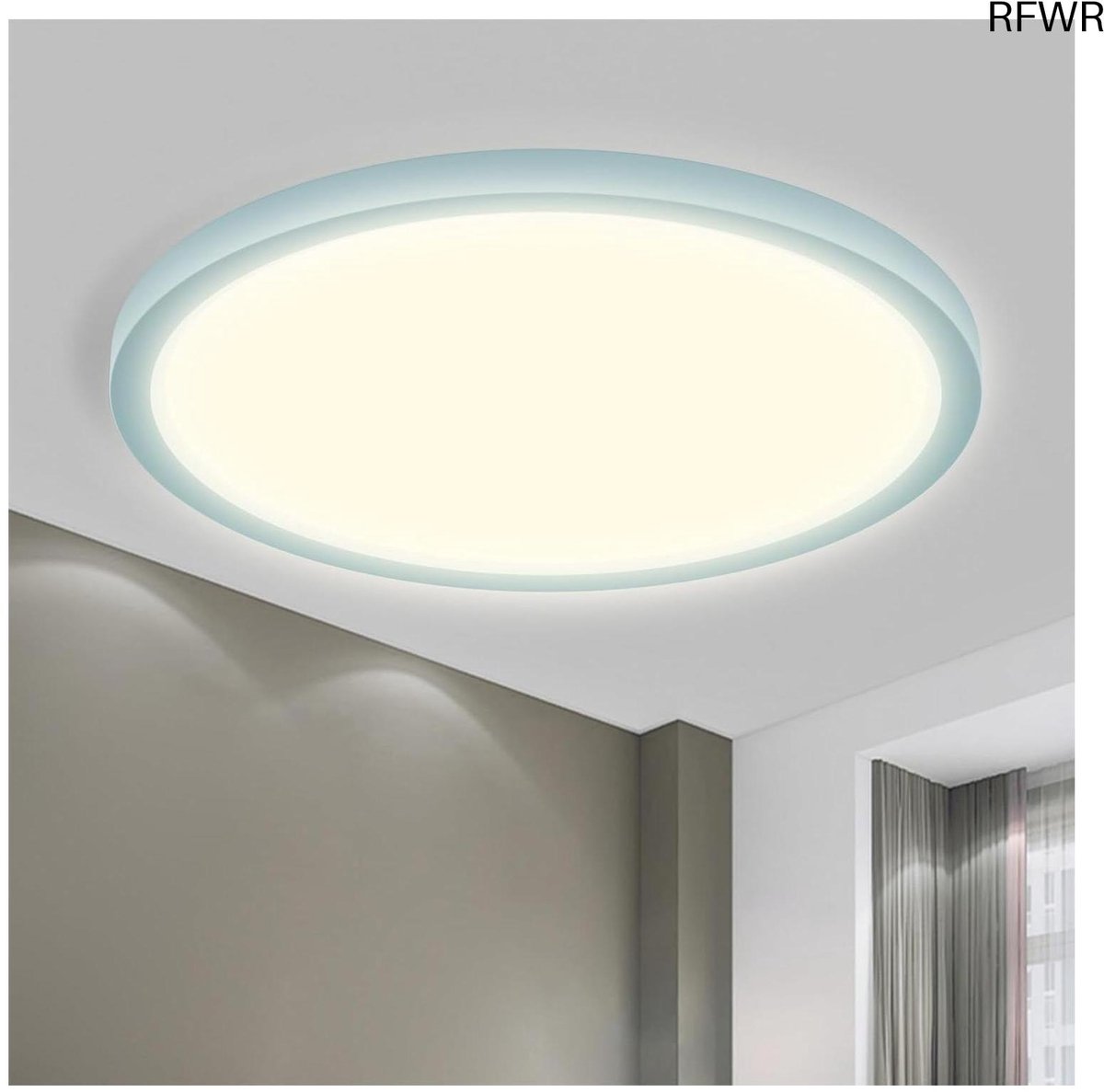 RFWR® Waterdichte LED Plafondlamp 18W - Rond en Plat voor Badkamer, Woonkamer, Slaapkamer