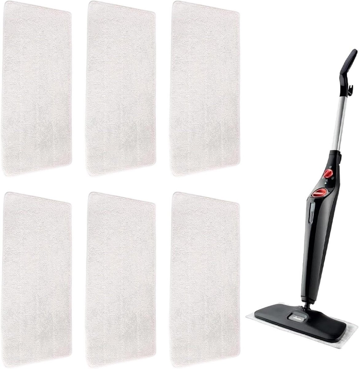Allecto Plus - Set van 6 vervangende hoezen voor stoomreinigers | Herbruikbare reservehoes | Wit | Geschikt voor Vile-da Steam XXL/PLUS XXL