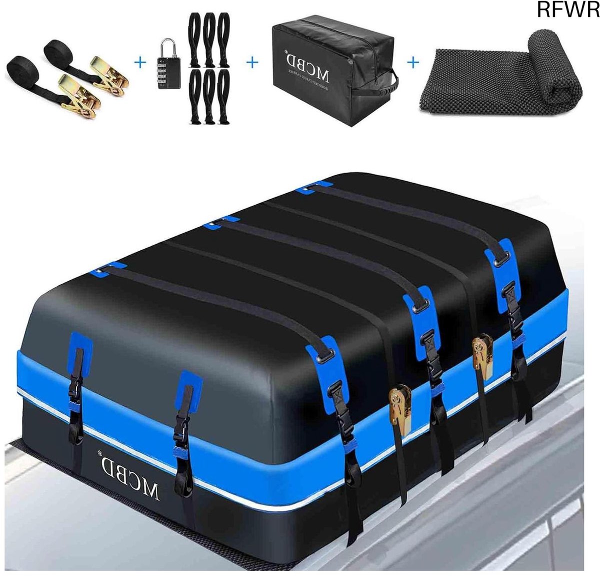 RFWR® Grote Waterdichte Autodakkoffer met Zachte Schaal - 1132L Capaciteit en Extra Beveiliging