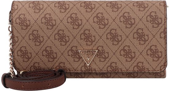 GUESS Sac à épaule bandoulière Noelle II Xbody Flap Organizer Latte Logo / Brown Marron clair
