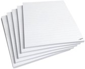 PolkaHome Notitieblokken A5, gelinieerd, voordeelpakket van 5 blokken, 50 vellen per blok, afscheurbaar, 80 g/m² papier, wit, voor kantoor, school en thuis