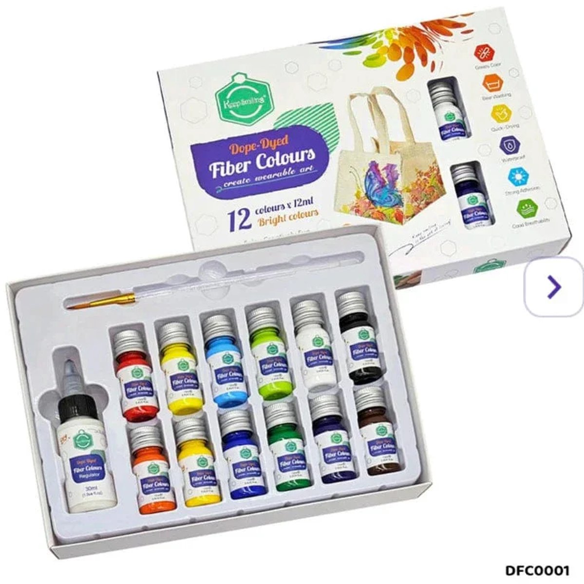Textielverf - 12 kleuren - De luxe