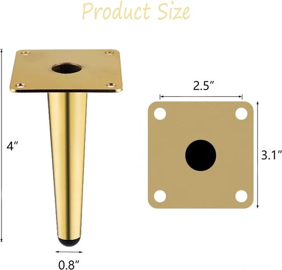 15 cm metalen meubelpoten, 8 stuks zwarte verstelbare meubelsteunpoten, doe-het-zelf