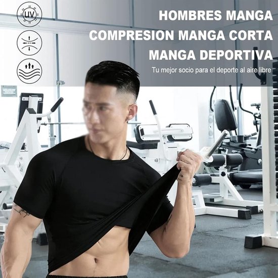 Compressieshirts voor Heren - Cool Dry Korte Mouwen Sport-T-shirts - Atletisch Trainingshirt (L) — afbeelding 3