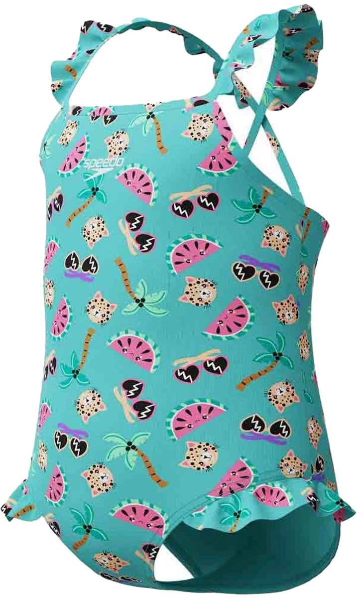 Speedo eco dig frill thinstrap grn in de kleur groen.