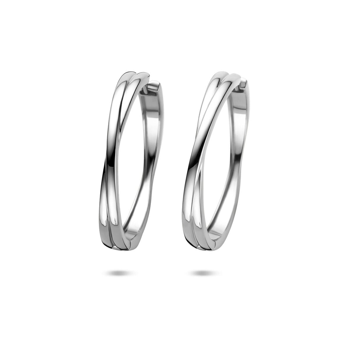 Zilveren gerhodineerde klapoorringen 40 mm - 1341312