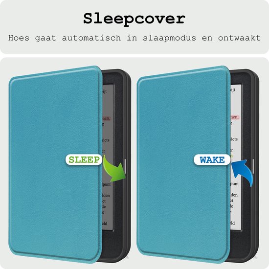Hoes Geschikt voor Kobo Clara Colour Hoesje Bookcase Cover Hoes - Hoesje Geschikt voor Kobo Clara Colour Hoes Cover Case - Turquoise van KW. — afbeelding 2