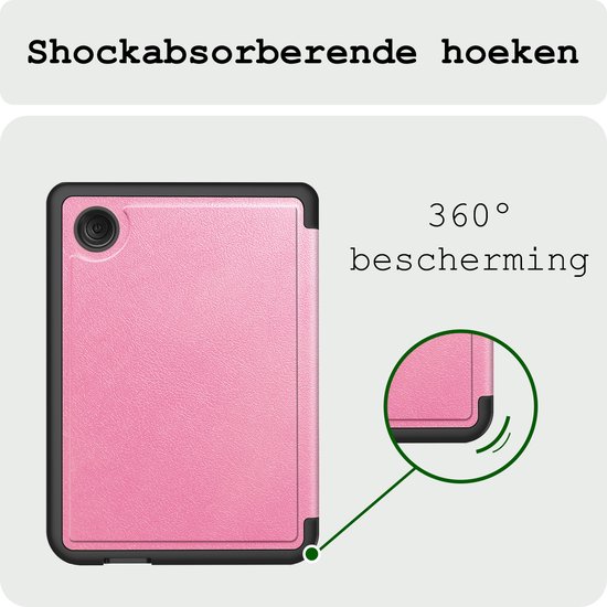 Hoes Geschikt voor Kobo Clara Colour Hoesje Bookcase Cover Hoes Trifold - Hoesje Geschikt voor Kobo Clara Colour Hoes Cover Case - Roze van Merkloos — afbeelding 5