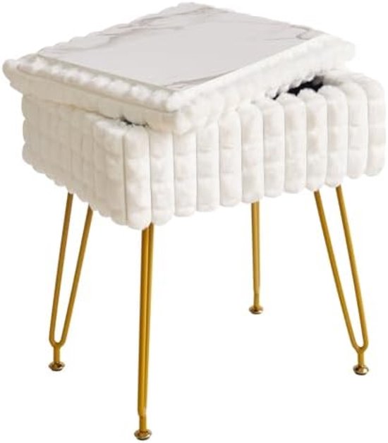 IBUYKE WBD004P Rectangular Makeup Chair with Storage Space