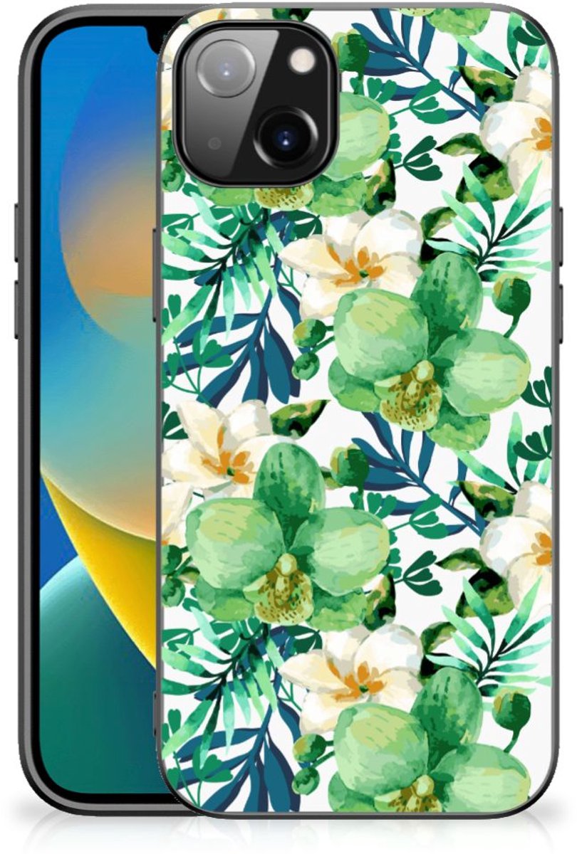 iPhone 14 Plus Bloemen Hoesje Orchidee Groen
