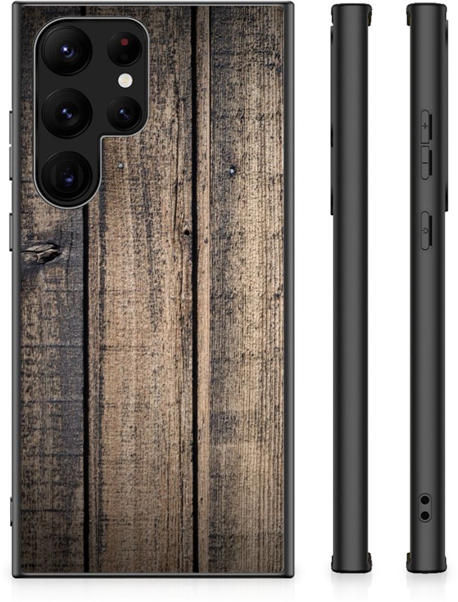 Samsung Galaxy S23 Ultra Houten Print Telefoonhoesje Steigerhout