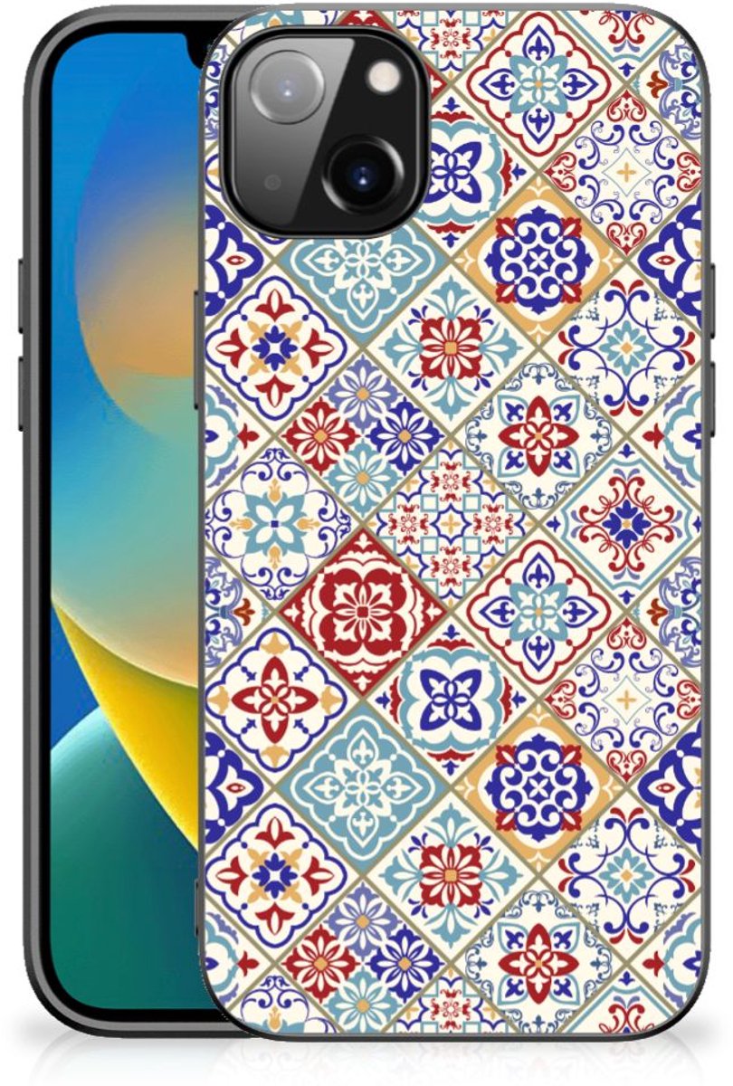 iPhone 14 Plus Marmeren Print Telefoonhoesje Tiles Color