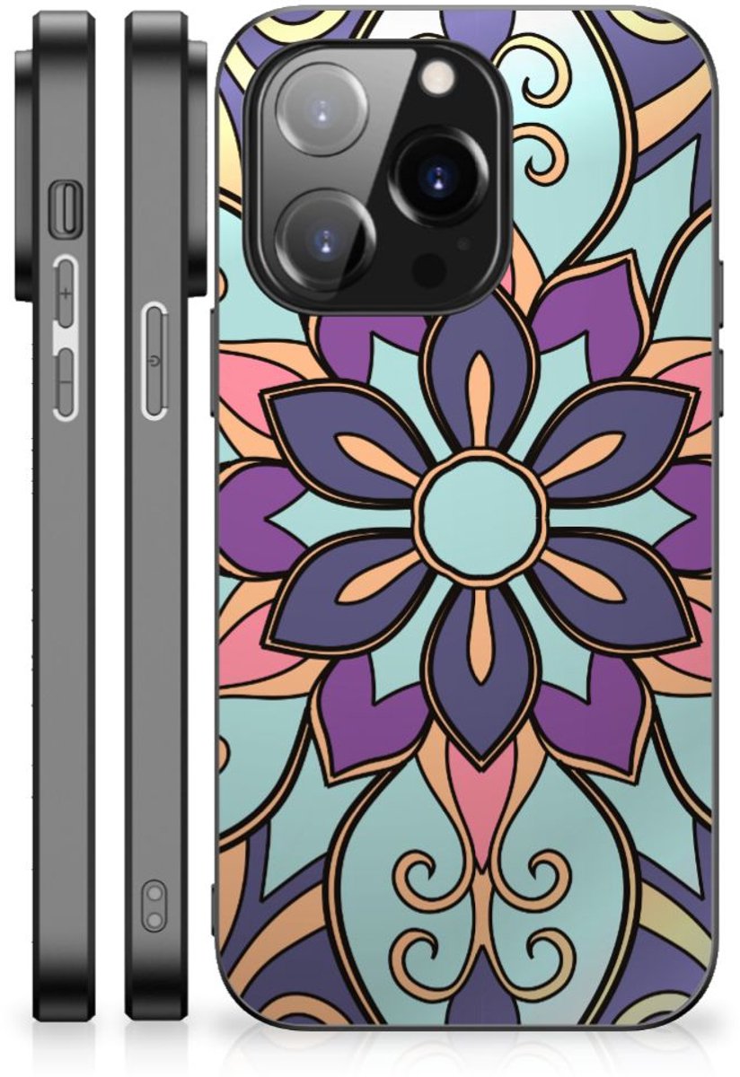 iPhone 14 Pro Bloemen Hoesje Purple Flower