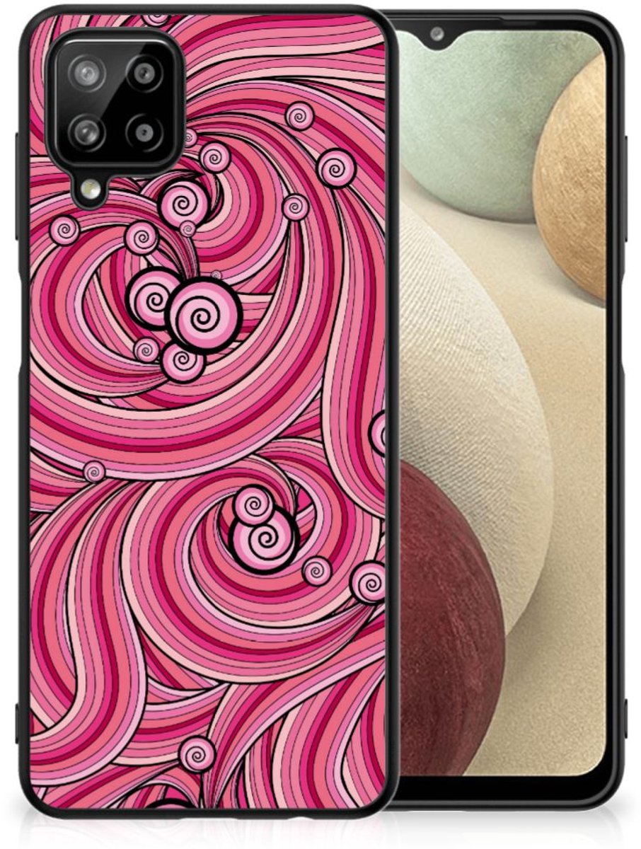 Samsung Galaxy A12 Leuk Telefoonhoesje Swirl Pink