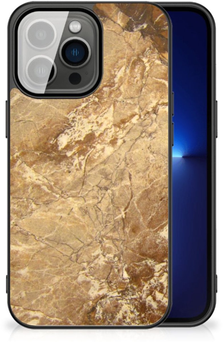 iPhone 13 Pro Marmeren Print Telefoonhoesje Marmer Creme