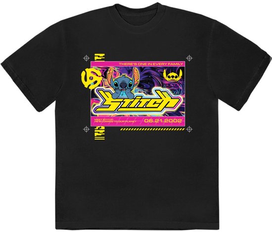 Disney - Stitch One In Every Family Heren T-shirt - L - Zwart