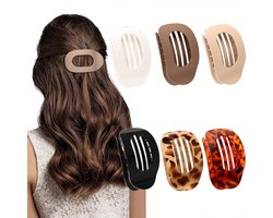 Haarspeld - 6 stuks - Haar accessoire - Haarclip - Sterke grip - Gebogen platte clips - Platte klauwclip voor vrouwen - Geschikt voor dagelijks gebruik, sport, autorijden