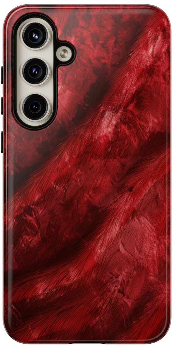 Rode Fluwelen Textuur – Telefoonhoesje Geschikt voor Samsung Galaxy S24 Plus
