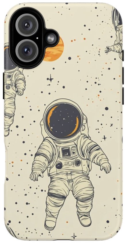 Drijvende Astronauten en Planeten – Telefoonhoesje Geschikt voor iPhone 16 Plus