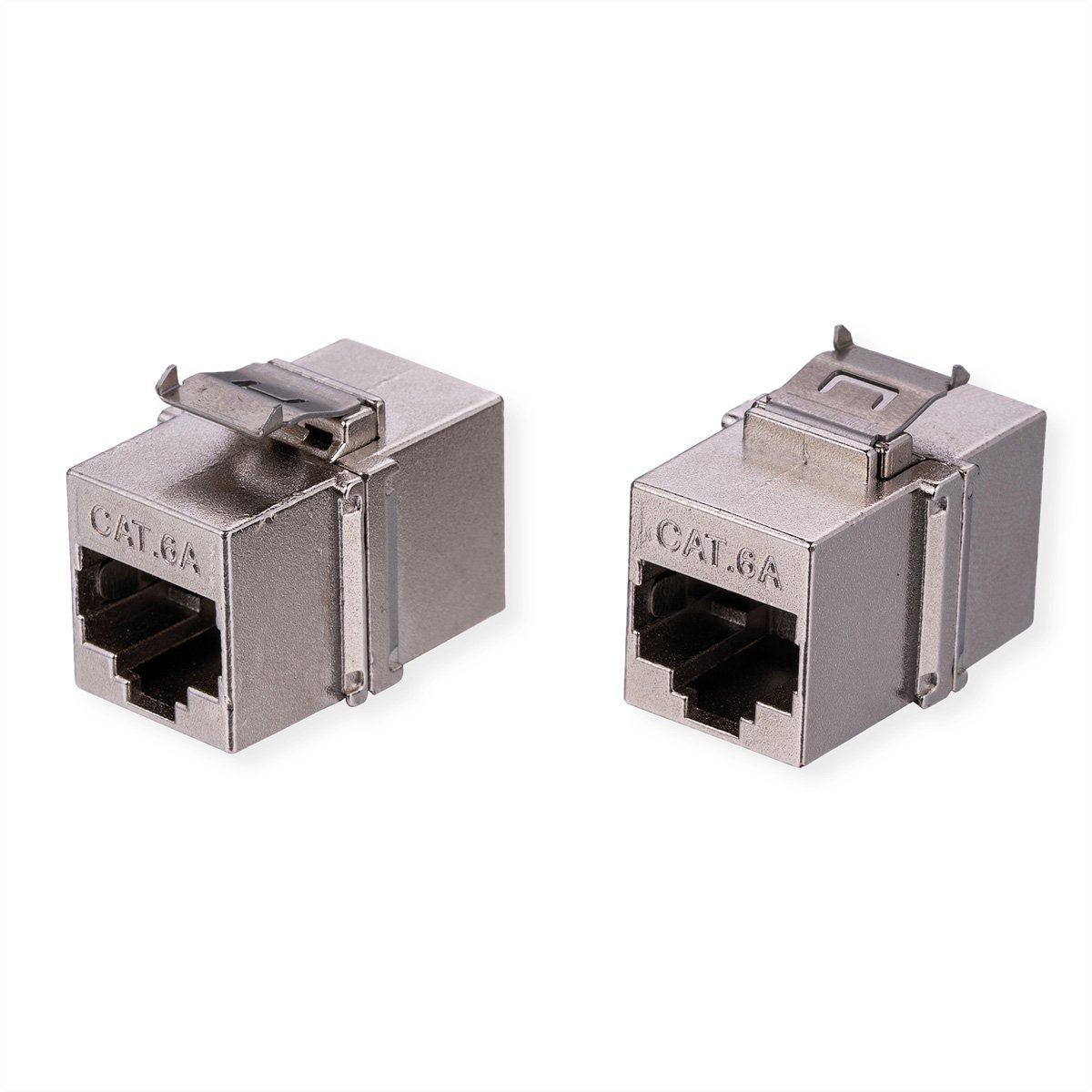 VALUE RJ-45-koppeling, keystone, afgeschermd, Cat.6A (Klasse EA), korte uitvoering, zilver