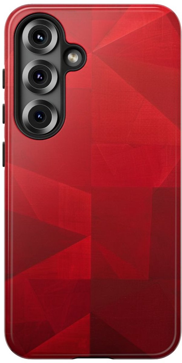 Rood Geometrisch Abstract Ontwerp – Telefoonhoesje Geschikt voor Samsung Galaxy S25