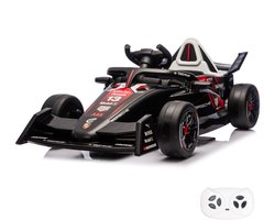 Porsche Formule E 99X Electric Kinderauto 1 tot 5 jaar – Officieel Gelicentieerd Accuvoertuig met Schokdempers & Bluetooth – 12V Kinderauto met Afstandsbediening, Soft-Start & Li-ion Accu – Zwart