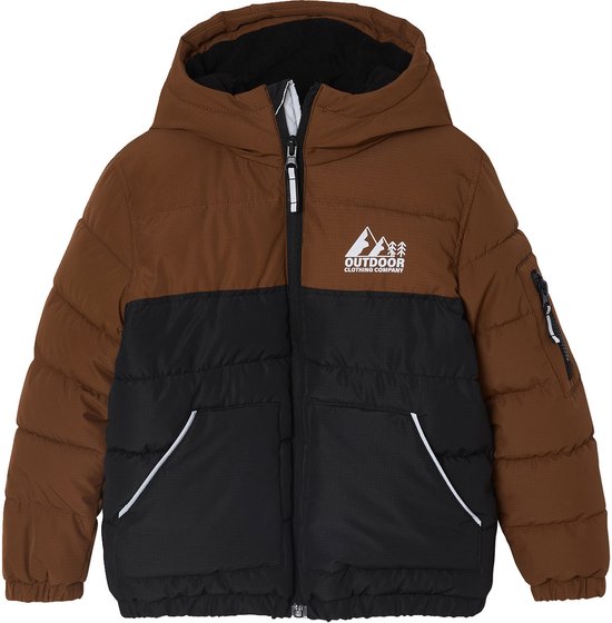 Vertbaudet Doudoune à capuche bicolore doublée polaire garçon