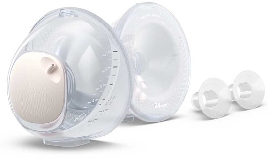 Philips Avent Dubbele Opvangcups – Voor Handsfree Kolven | Ultralicht & Draagbaar | SkinSense Siliconen voor Comfortabele Pasvorm | Transparante Cups voor Optimale Controle SCF439/01