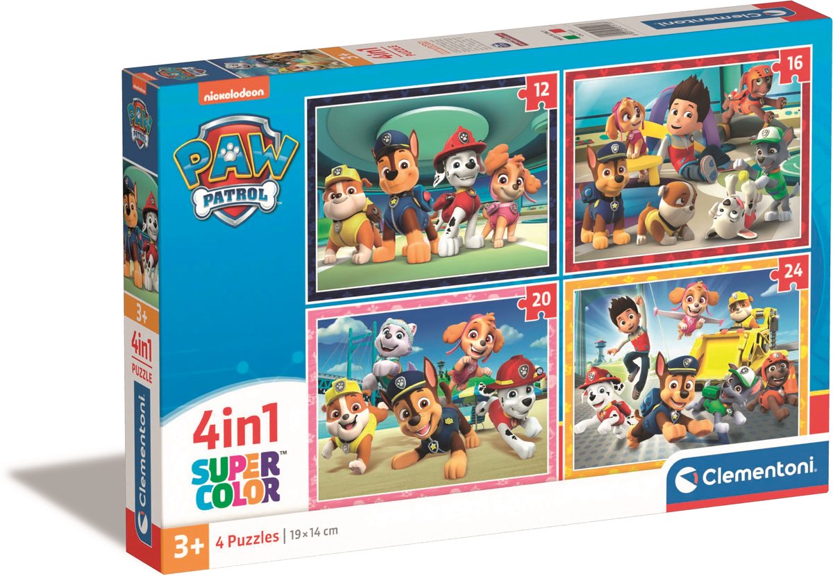 Clementoni Paw Patrol 4 in 1 puzzel 12, 16, 20, 24