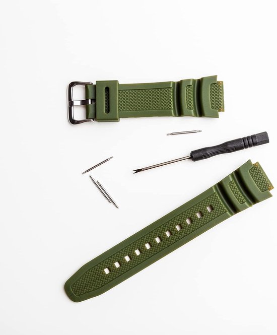 Horlogebanden Rubber - Roestvrij Staal / Watch Band / W0-WD
