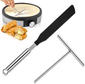 Spatule à crêpes - Diviseur de pâte 2 pièces - Acier inoxydable - Forme en T - Ensemble à crêpes - Cuisine et pâtisserie