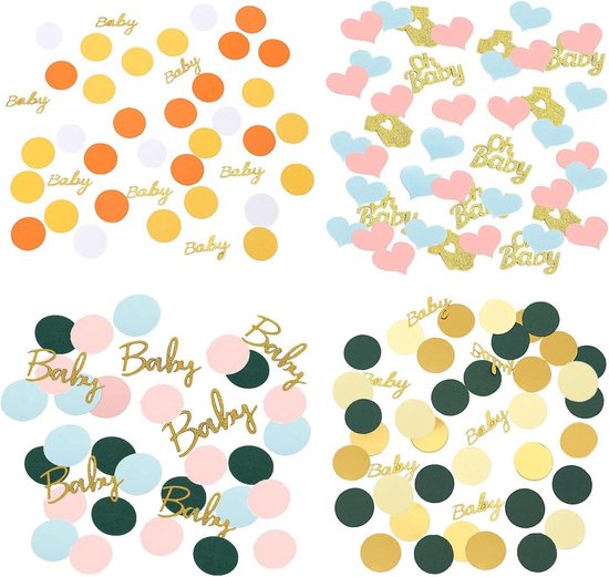 FQING 100 Pcs Wooden Baby Shower Confetti Table Decorations For Boys Girls Baby Shower Party Decor