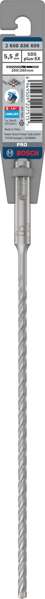 Bosch PRO SDS plus-5X hamerboor, 5,5 x 200 x 260 mm