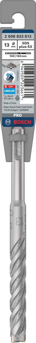 Bosch PRO SDS plus-5X hamerboor, 13 x 100 x 160 mm