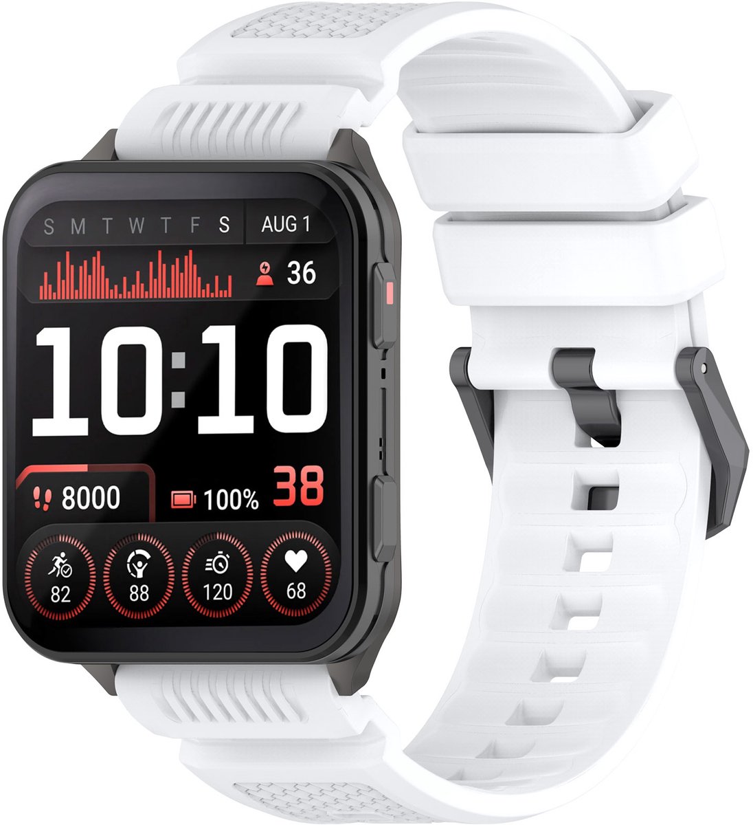 Strap-it Siliconen bandje met gespsluiting - geschikt voor de Garmin Venu X1 (wit)
