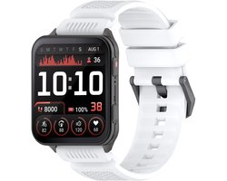 Strap-it Siliconen bandje met gespsluiting - geschikt voor de Garmin Venu X1 (wit)
