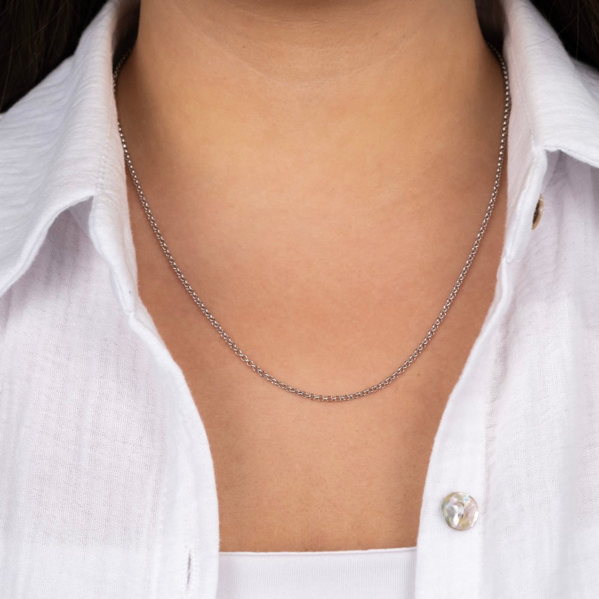 Engelsrufer Ketting ERN-E- Lengte 42 CM - Gerhodineerd sterling zilver